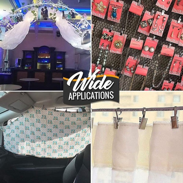 15 Pack Curtain Clips, Stainless Steel Strong Party Wire Light Holder For Hangin Carousel 5