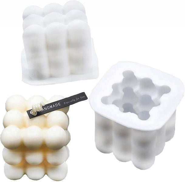 2 Pieces Silicone Molds Diy Candles Mould 3d Soy Wax Candle Overlapping Balls Sp Carousel 1