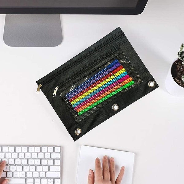 Accessories Cosmetic Mesh Nylon Polyester Pencil Case Bag Pouch Zipper Case Bag Carousel 5