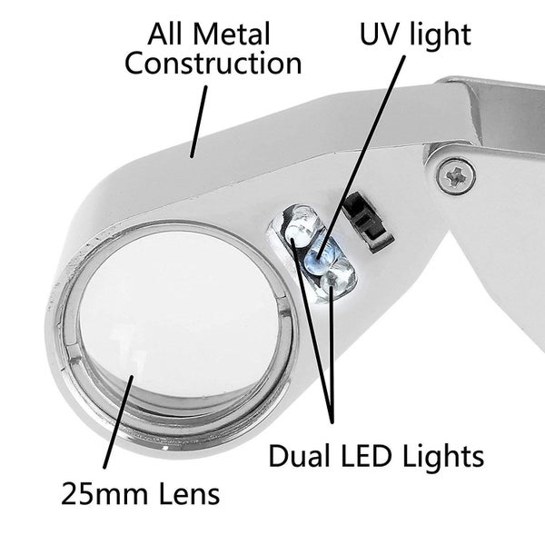 40x Led Illuminated Jeweler Loupe, Wide Range Scope, Eye Magnifying Glass, Good Carousel 2