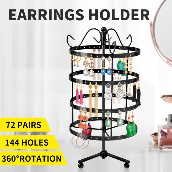 Rotating Earring Necklace 2 in 1 holder--Black Carousel 1