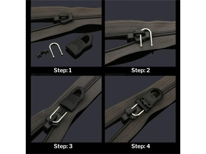 8Set Replacement Zipper Pull Puller End Fit Rope Tag Clothing Zip Fixer Broken Carousel 7