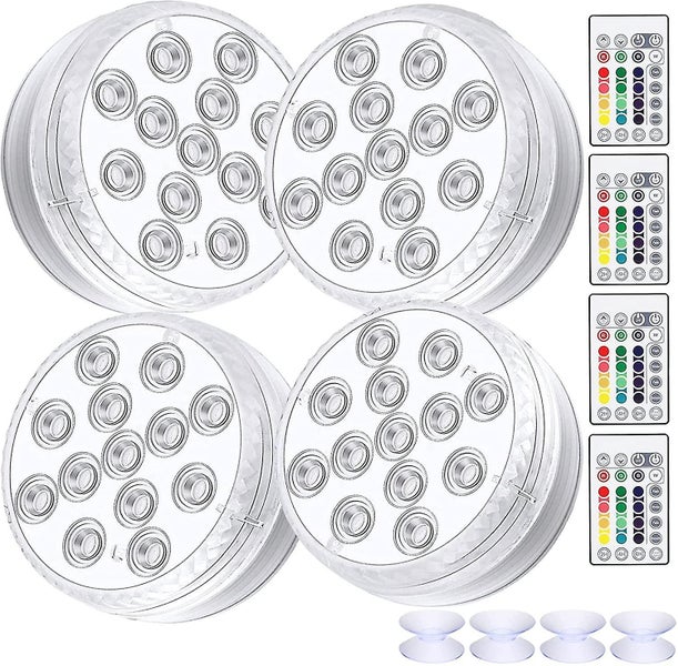 Submersible Led Light, 4 Pack Waterproof Led Lights With Remote Control Rgb Colo Carousel 1