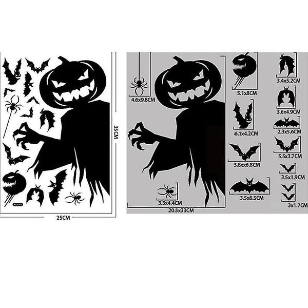 Halloween Decorations - Window Clings Decor, Extra Large Witch Black Cat Pumpkin Carousel 2