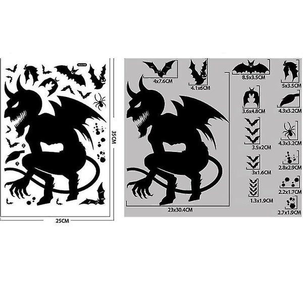 Halloween Decorations - Window Clings Decor, Extra Large Witch Black Cat Pumpkin Carousel 5