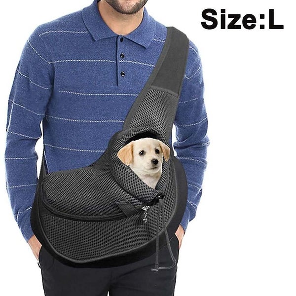 Breathable Mesh Pet Dog Sling Carrier, Hands-free Adjustable Padded Strap Single Carousel 1