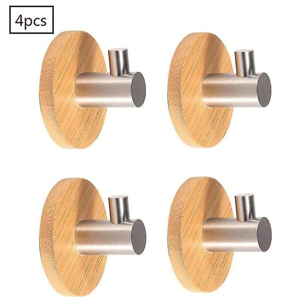 Adhesive Hooks Bamboo And Stainless Steel Ultra Strong Coat Hanger Towel Hooks F Carousel 1