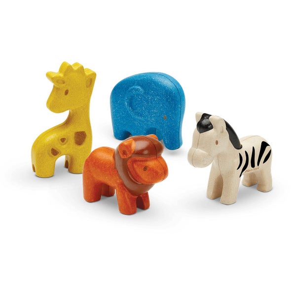 PlanToys Wooden Wild Animals Set Carousel 1