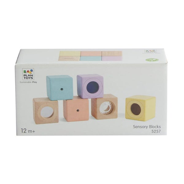 Plan Toys Baby Sensory Wooden Blocks - Set of 6 Carousel 2