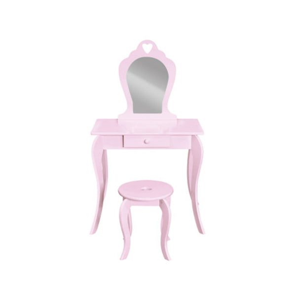 Pink Kids Vanity Dressing Table Stool Set Mirror Makeup Carousel 2