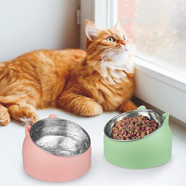 Cat Bowl, Pet Food Bowl, Tilted Stainless Steel Cat Bowl, Small Dog Bowl, Stainl Carousel 2