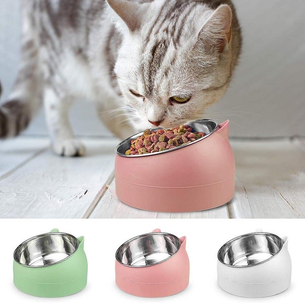 Cat Bowl, Pet Food Bowl, Tilted Stainless Steel Cat Bowl, Small Dog Bowl, Stainl Carousel 5