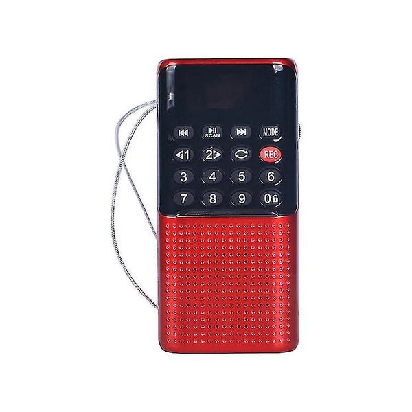 Portable Mini Speaker with FM Radio and MP3 Player - Red Carousel 1