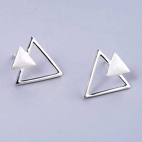 925 Sterling Silver Geometric Stud Earrings "Layla" Carousel 1