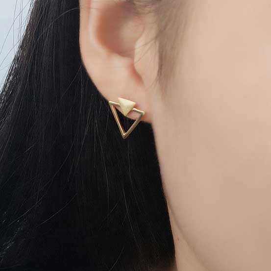 925 Sterling Silver Geometric Stud Earrings "Layla" Carousel 2