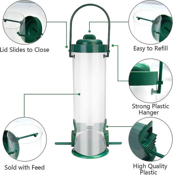 2 Pieces Bird Feeder - Hanging Wild Bird Seed Dispenser for Outdoor Garden Balco Carousel 5