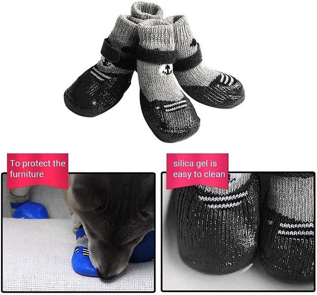 Non-slip Dog Socks, Waterproof Dog Boots, Cotton Pet Shoes, Indoor Pet Paw Prote Carousel 2