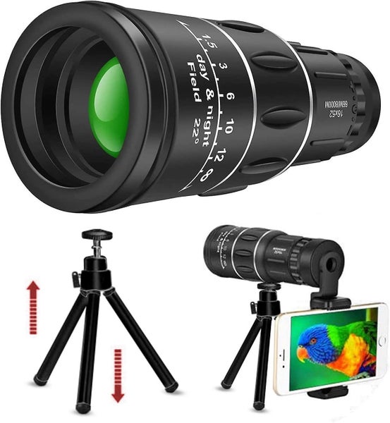 Monocular Telescope, 16x52 Hd Monocular With Holder &tripod For Smartphone,clear Carousel 1