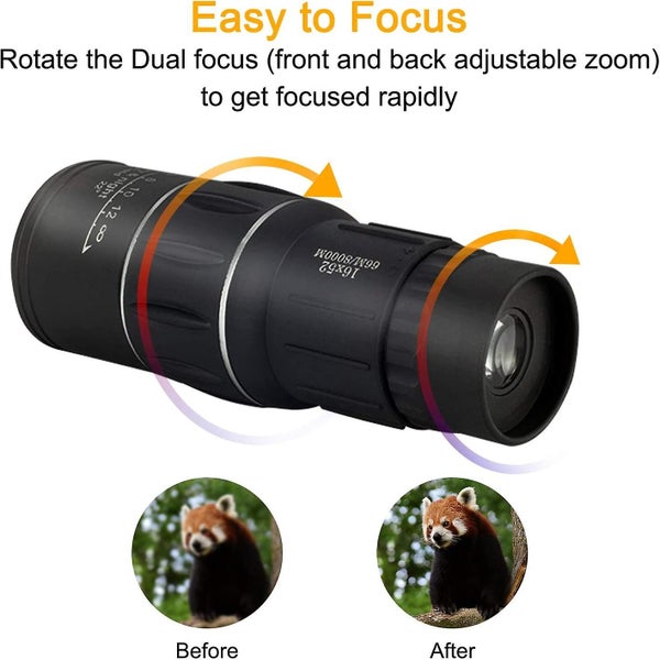 Monocular Telescope, 16x52 Hd Monocular With Holder &tripod For Smartphone,clear Carousel 5