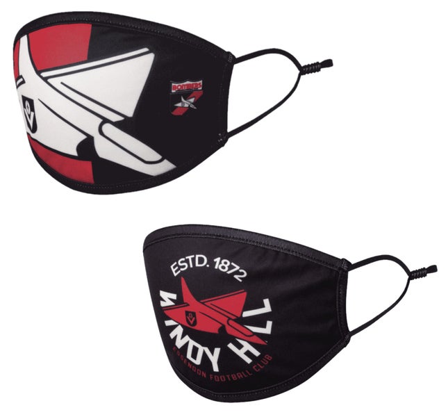 Essendon Bombers AFL 2 Pack Adult Washable Face Mask Carousel 1