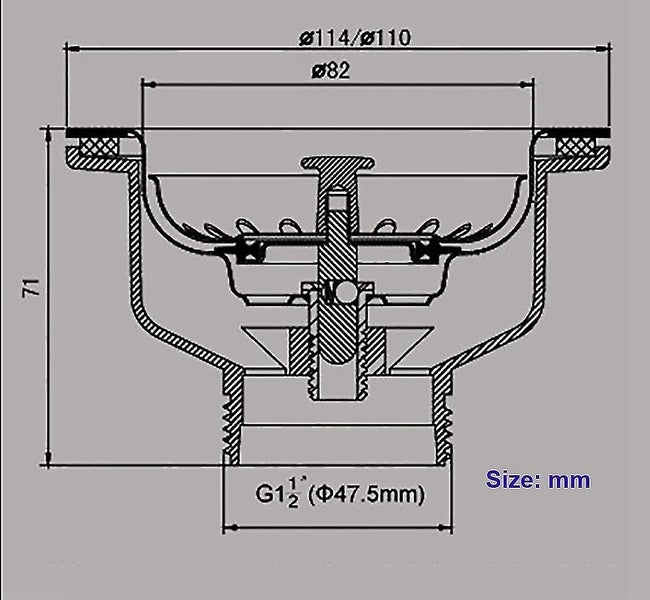 Sink Drain Without Overflow - Stainless Steel Basket (114mm, 1 inch) Carousel 5