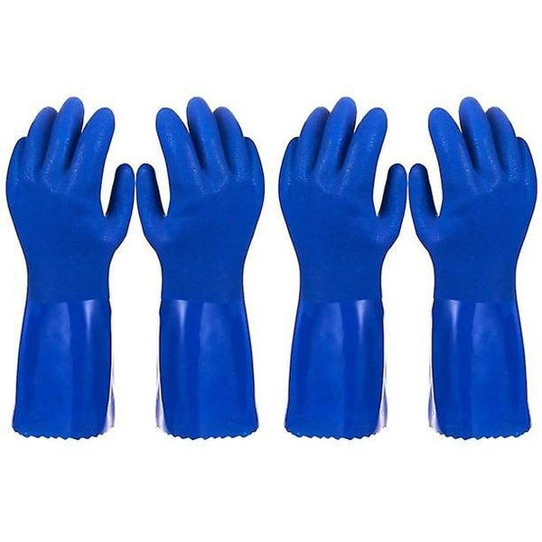 Cotton Lined Dish Gloves Pack - Household Kitchen Rubber Gloves Carousel 1