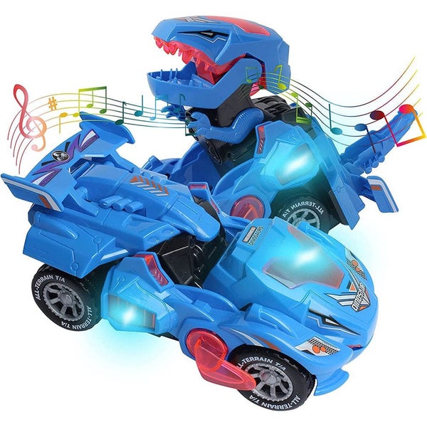 Vibe Geeks 2 in 1 Automatic Transforming Dinosaur Toy Car with Led Light and ... Carousel 2