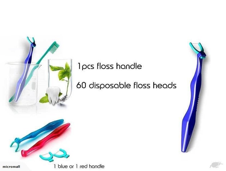 premium dental flosser set 60 Disposable Heads Teeth Cleaning Floss Pick62950956804355117