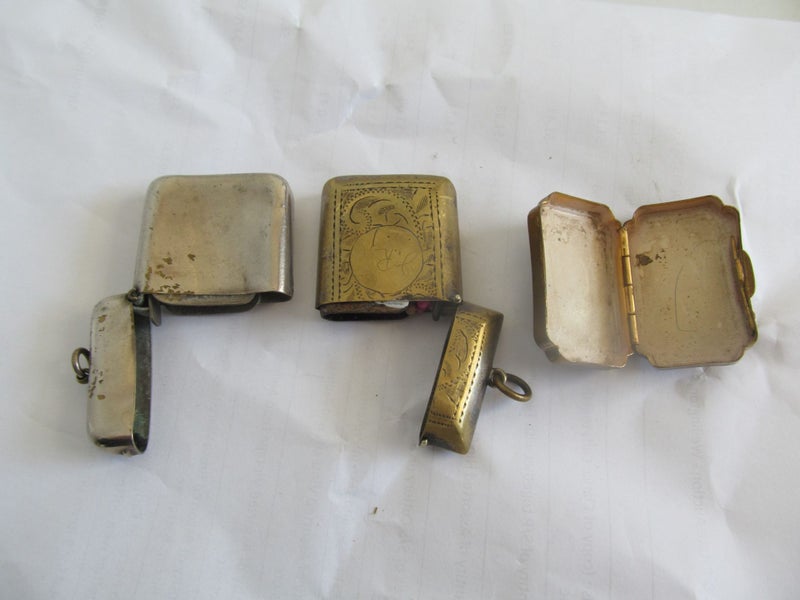 ANTIQUE SET 3 VESTA WAX MATCH TINS Carousel 3
