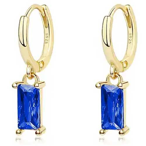 18K Gold CZ Diamond Huggie Earring "Lucy" (Crystal) Carousel 1