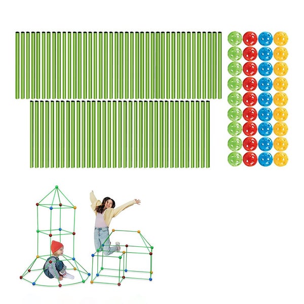 121Pcs Fort Building Kit Construction Toys DIY Castles 3D Play House Tent Toy Gi Carousel 9