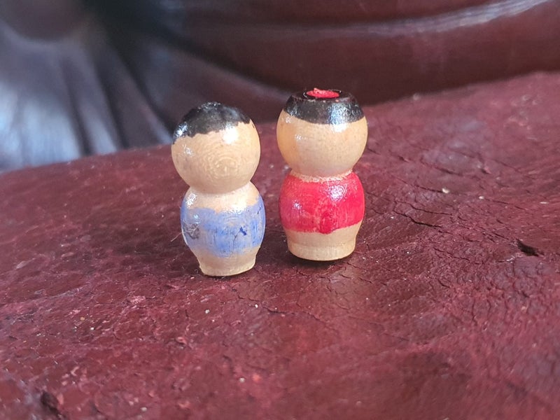 Pair Tiny Kokesi Dolls Carousel 3