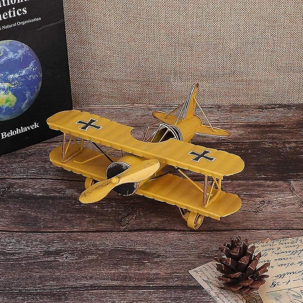 Vintage Airplane Model, Mini Metal Biplane Airplane Model Toys For Home Decor Or Carousel 2
