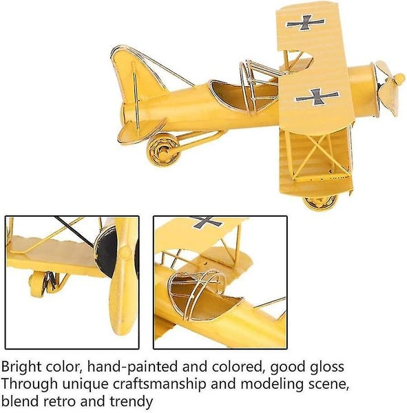 Vintage Airplane Model, Mini Metal Biplane Airplane Model Toys For Home Decor Or Carousel 5