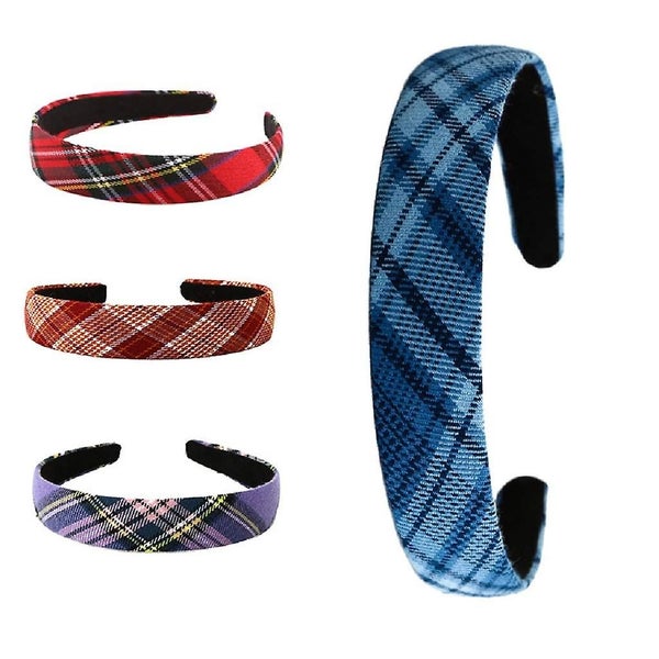 Plaid Headband Stitching Fabric Hairband Carousel 1