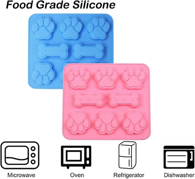 2 Pack Silicone Molds Puppy Dog Paw And Dog Bone Silicone Dog Treat Molds For Ba Carousel 2