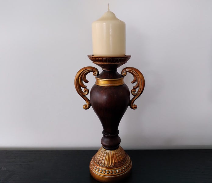 BEAUTIFUL ORNATE PAIR OF CERAMIC CANDLE HOLDERS Carousel 2