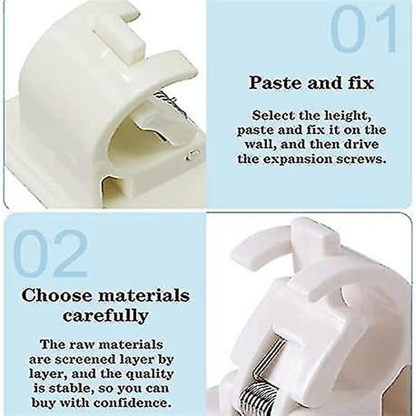 8 Pack Self Adhesive Curtain Rod Bracket Hooks - No Drilling Adjustable Rod Hold Carousel 2