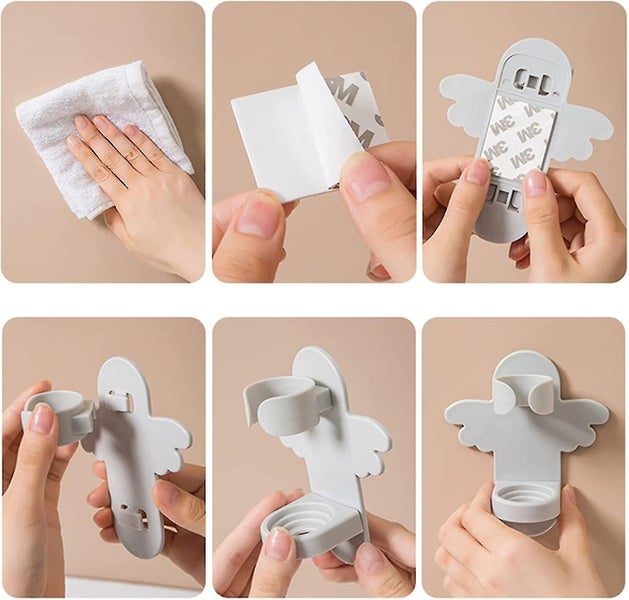 Electric Toothbrush Holder - 4 Packs Strong Adhesive Electric Toothbrush Holder Carousel 5