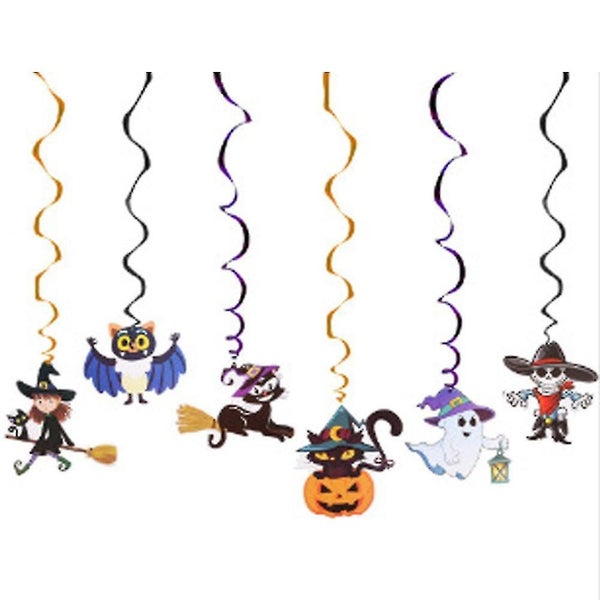 Halloween Decoration Cartoon Ghost Pull Flower Spiral Pendant Party Decoration H Carousel 1