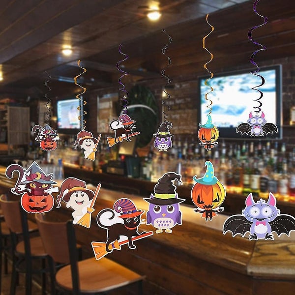 Halloween Decoration Cartoon Ghost Pull Flower Spiral Pendant Party Decoration H Carousel 4