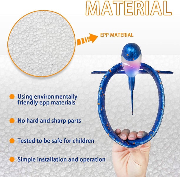 2 Pack LED Light Airplane - Throwing Foam Plane Flying Toy for Kids Carousel 5