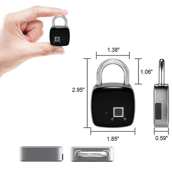 Smart Fingerprint Padlock - Waterproof Biometric Lock for Security Carousel 5