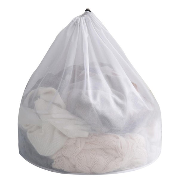 Large Mesh Laundry Bag With Drawstring Durable Nylon Washing Bag For Storage Gar Carousel 1