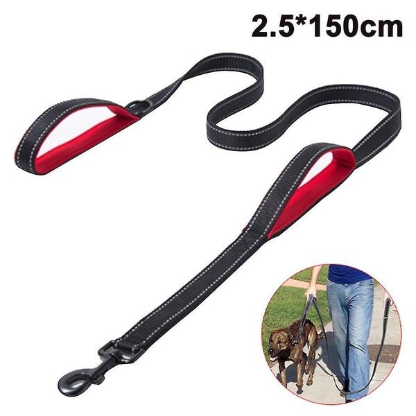 Dog Leash With Comfortable Padded Handle, Double-sided Reflective Dog Leash With Carousel 1