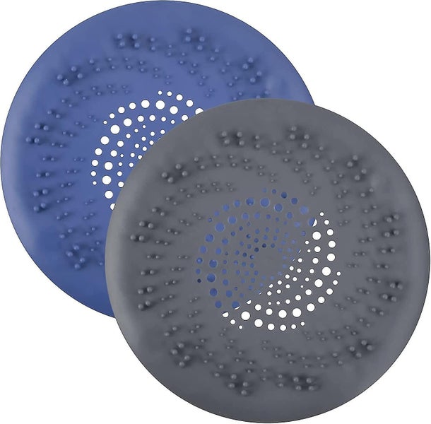 Shower Hair Filter - 2 Silicone Sink Strainers with Suction Cups - Kitchen and B Carousel 1