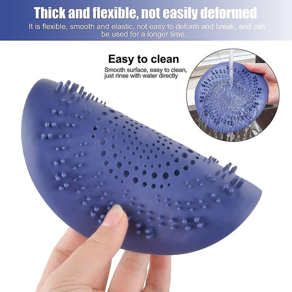 Shower Hair Filter - 2 Silicone Sink Strainers with Suction Cups - Kitchen and B Carousel 4