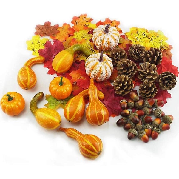 Mini Pumpkins Acorns Artificial Vegetables - Artificial Leaves Pumpkin Decoratio Carousel 2