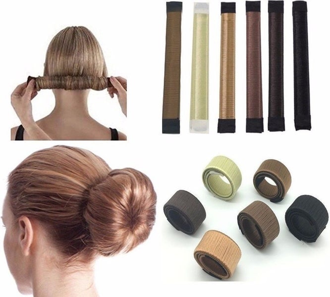 2pcs Women's Magic Hair Bun Maker Snap Styling Donut Former NEW Carousel 1