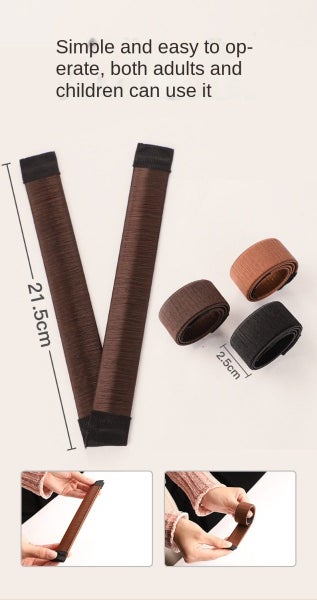 2pcs Women's Magic Hair Bun Maker Snap Styling Donut Former NEW Carousel 2